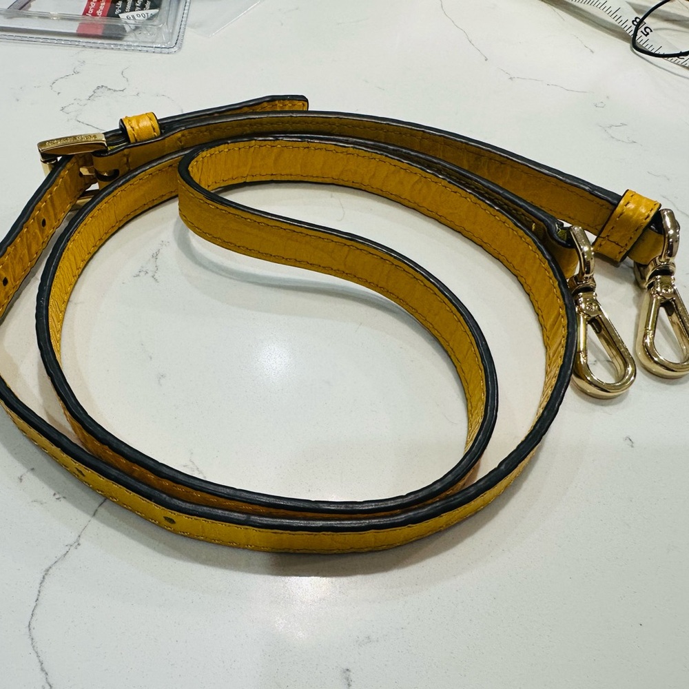 Michael Kors Yellow Leather Purse Strap with Gold Clips